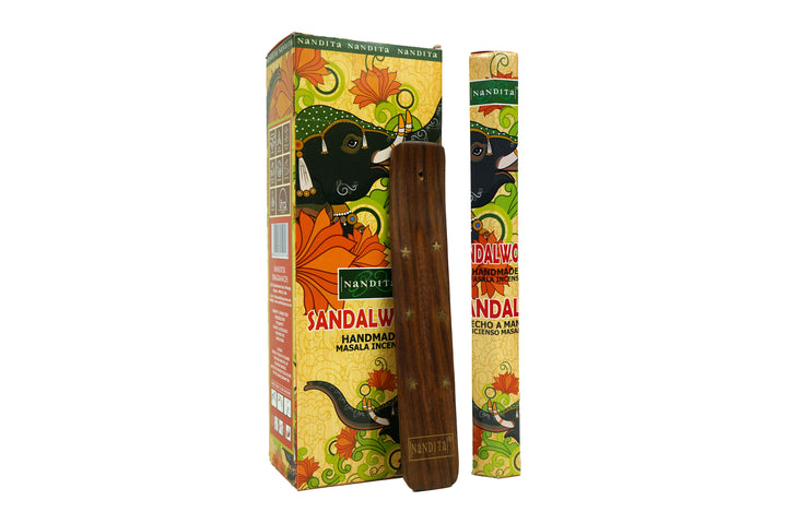 Nandita Sandalwood Incense Sticks | Total 120 Sticks | Free Ash Catcher