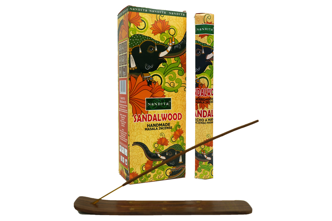 Nandita Sandalwood Incense Sticks | Total 120 Sticks | Free Ash Catcher