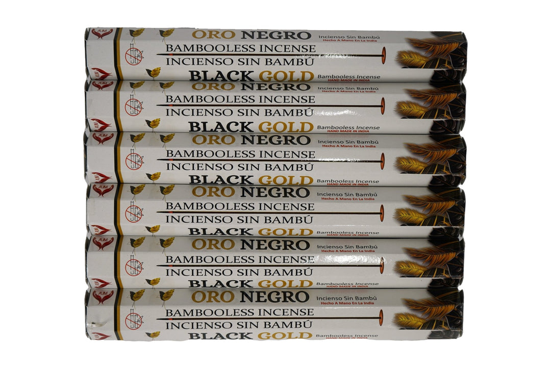 AUM Black Gold Bambooless Hand Made Incense | Free Incense Holder | 90 Sticks - Incense Gallery