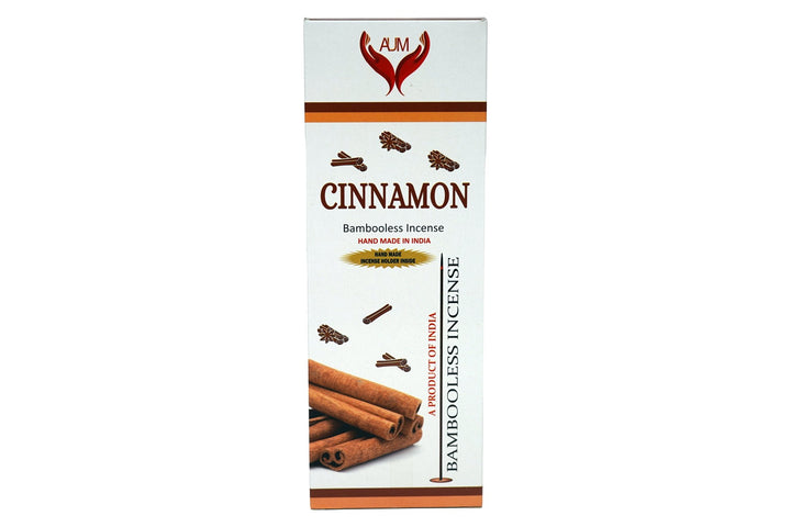 AUM Cinnamon Bambooless Hand Made Incense | Free Incense Holder | 90 Sticks - Incense Gallery