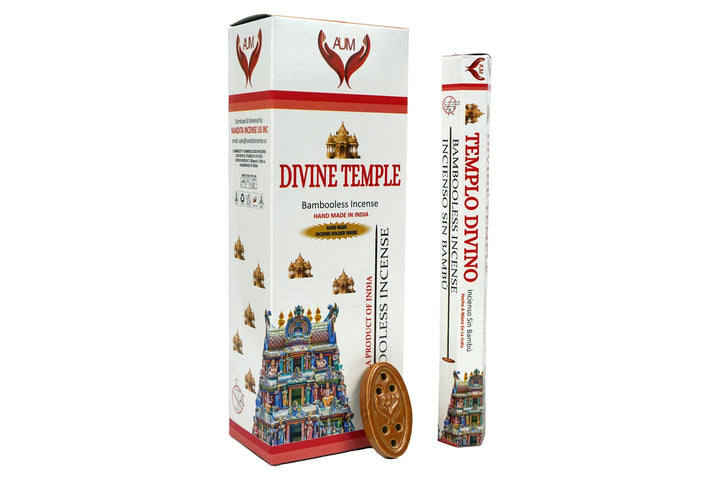 AUM Divine Temple Bambooless Hand Made Incense | Free Incense Holder | 90 Sticks - Incense Gallery