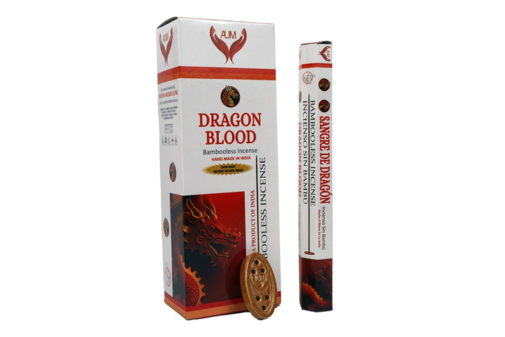 AUM Dragon Blood Bambooless Hand Made Incense | Free Incense Holder | 90 Sticks - Incense Gallery