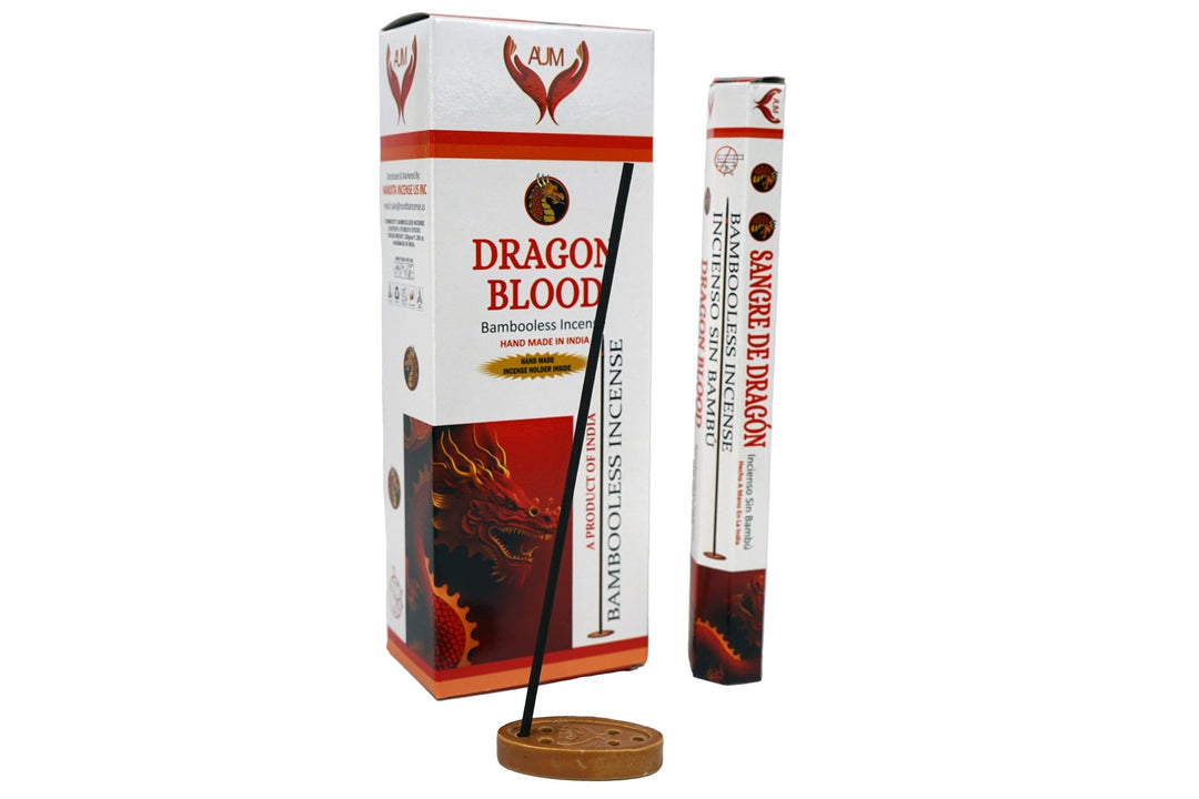 AUM Dragon Blood Bambooless Hand Made Incense | Free Incense Holder | 90 Sticks - Incense Gallery