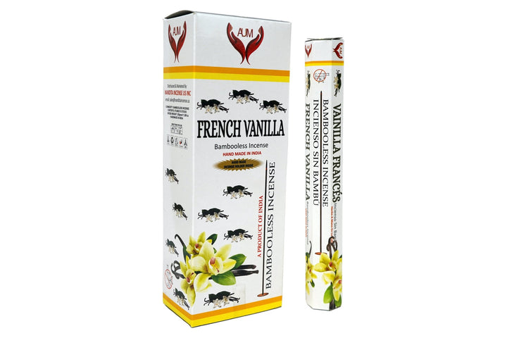 AUM French Vanilla Bambooless Hand Made Incense | Free Incense Holder | 90 Sticks - Incense Gallery