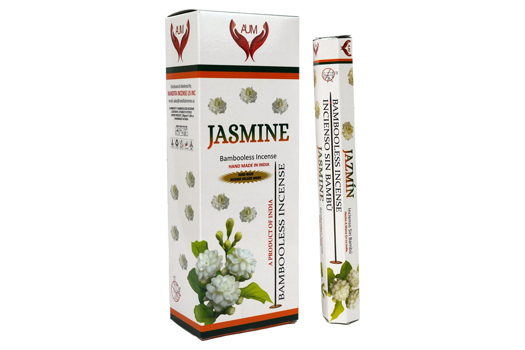 AUM Jasmine Bambooless Hand Made Incense | Free Incense Holder | 90 Sticks - Incense Gallery