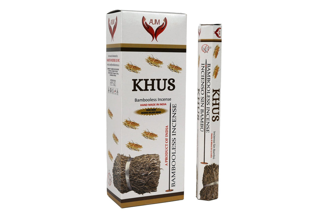 AUM Khus Bambooless Hand Made Incense | Free Incense Holder | 90 Sticks - Incense Gallery