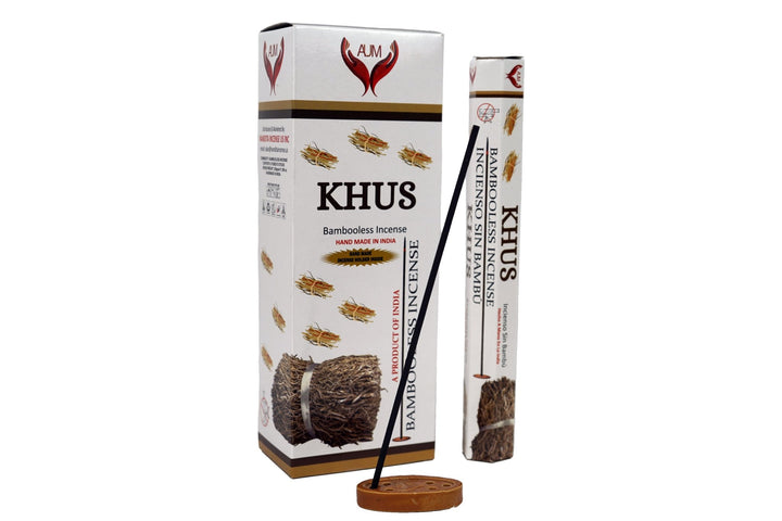 AUM Khus Bambooless Hand Made Incense | Free Incense Holder | 90 Sticks - Incense Gallery