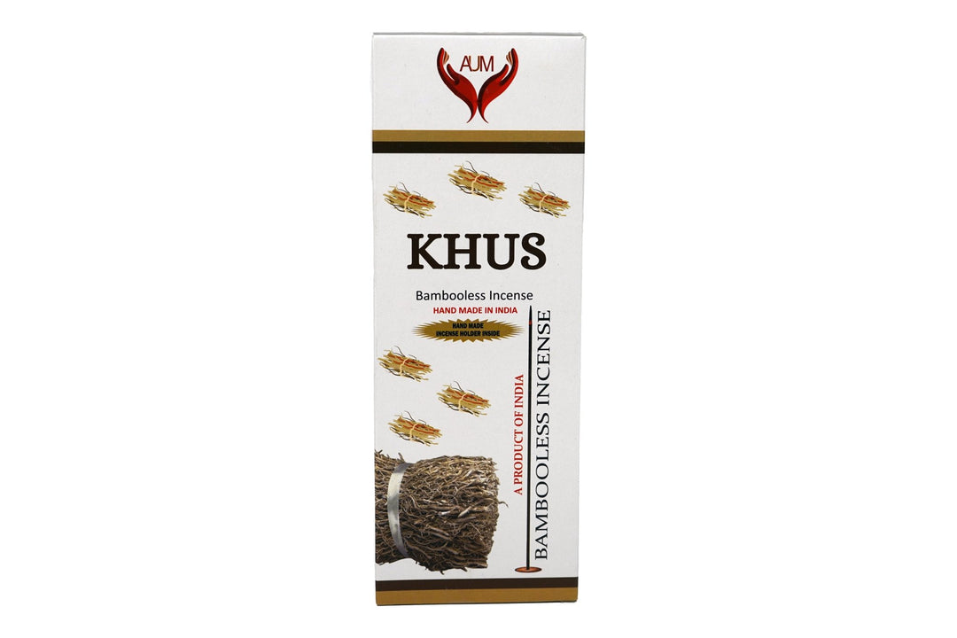 AUM Khus Bambooless Hand Made Incense | Free Incense Holder | 90 Sticks - Incense Gallery