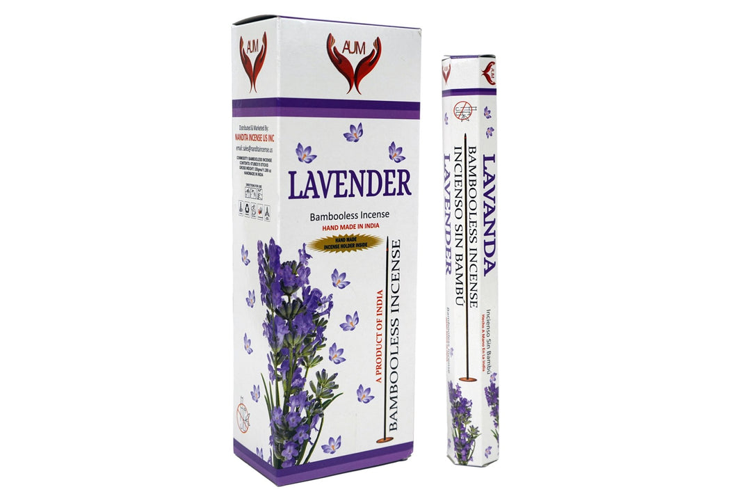 AUM Lavender Bambooless Hand Made Incense | Free Incense Holder | 90 Sticks - Incense Gallery