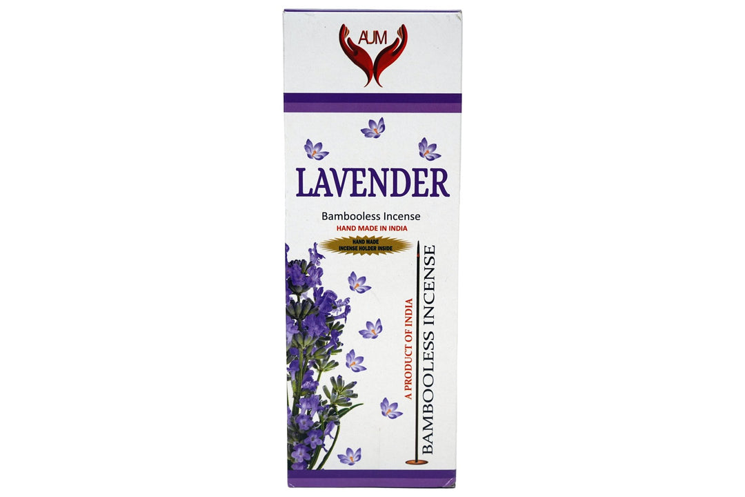 AUM Lavender Bambooless Hand Made Incense | Free Incense Holder | 90 Sticks - Incense Gallery