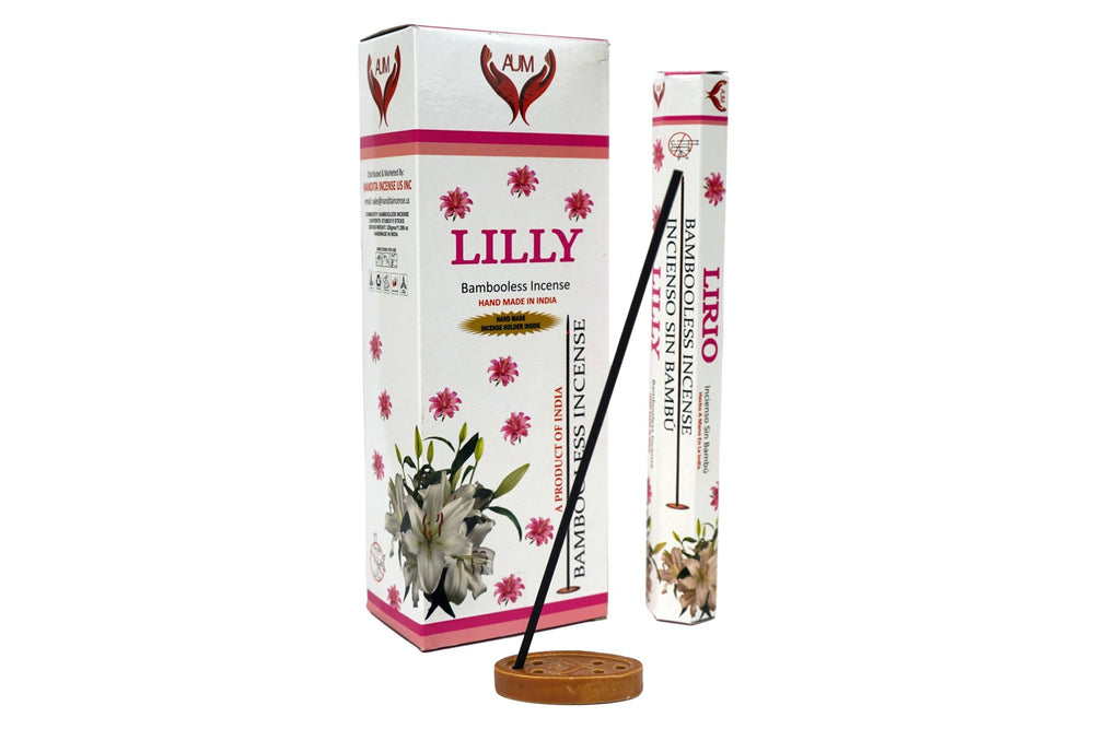 AUM Lilly Bambooless Hand Made Incense | Free Incense Holder | 90 Sticks - Incense Gallery