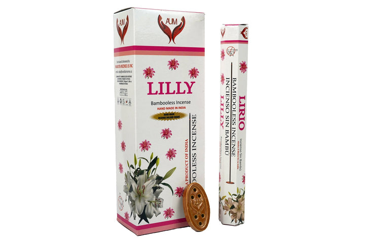 AUM Lilly Bambooless Hand Made Incense | Free Incense Holder | 90 Sticks - Incense Gallery