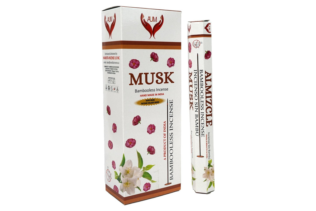 AUM Musk Bambooless Hand Made Incense | Free Incense Holder | 90 Sticks - Incense Gallery