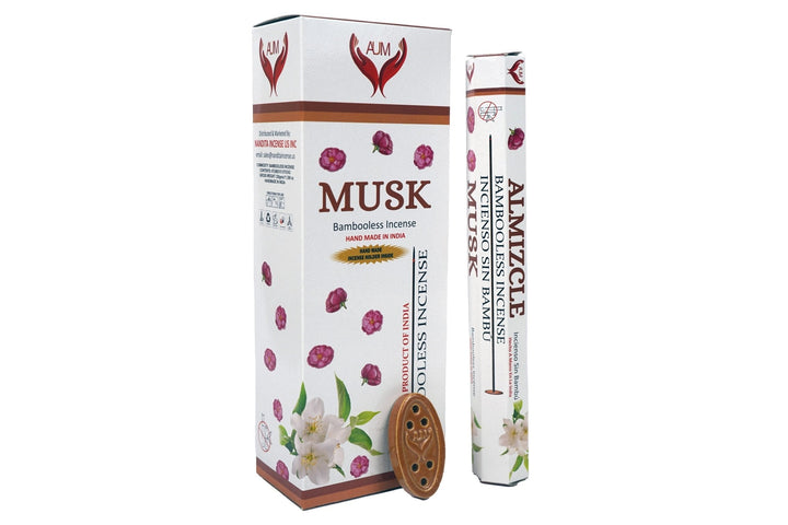 AUM Musk Bambooless Hand Made Incense | Free Incense Holder | 90 Sticks - Incense Gallery