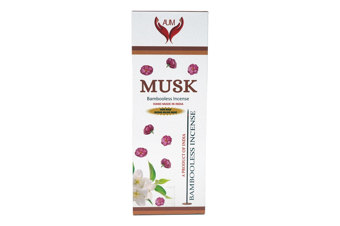 AUM Musk Bambooless Hand Made Incense | Free Incense Holder | 90 Sticks - Incense Gallery