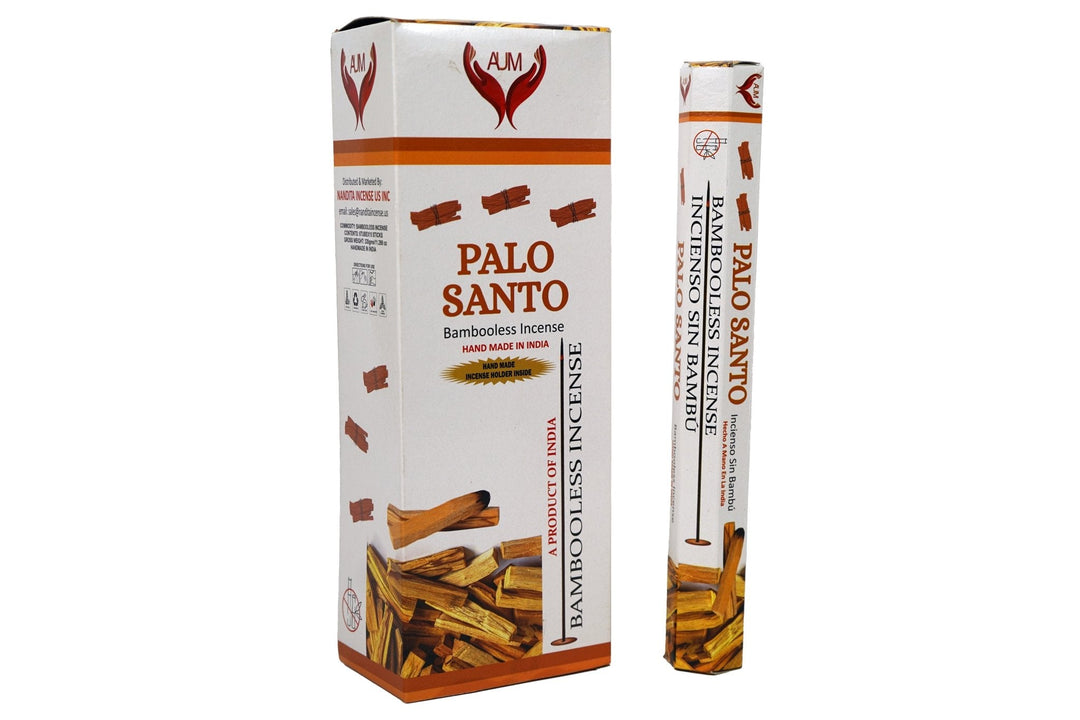 AUM Palo Santo Bambooless Hand Made Incense | Free Incense Holder | 90 Sticks - Incense Gallery