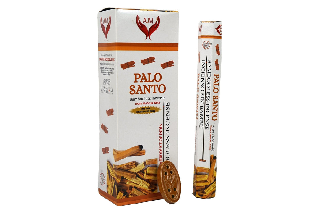 AUM Palo Santo Bambooless Hand Made Incense | Free Incense Holder | 90 Sticks - Incense Gallery