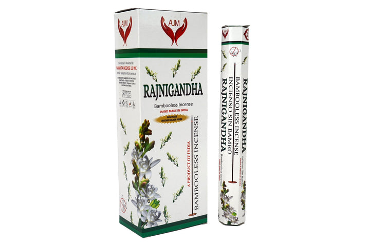 AUM Rajnigandha Bambooless Hand Made Incense | Free Incense Holder | 90 Sticks - Incense Gallery