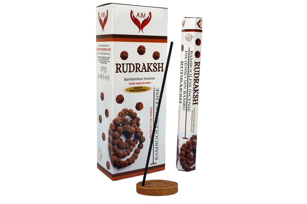 AUM Rudraksh Bambooless Handmade Incense Sticks | Free Incense Holder | 90 Sticks - Incense Gallery