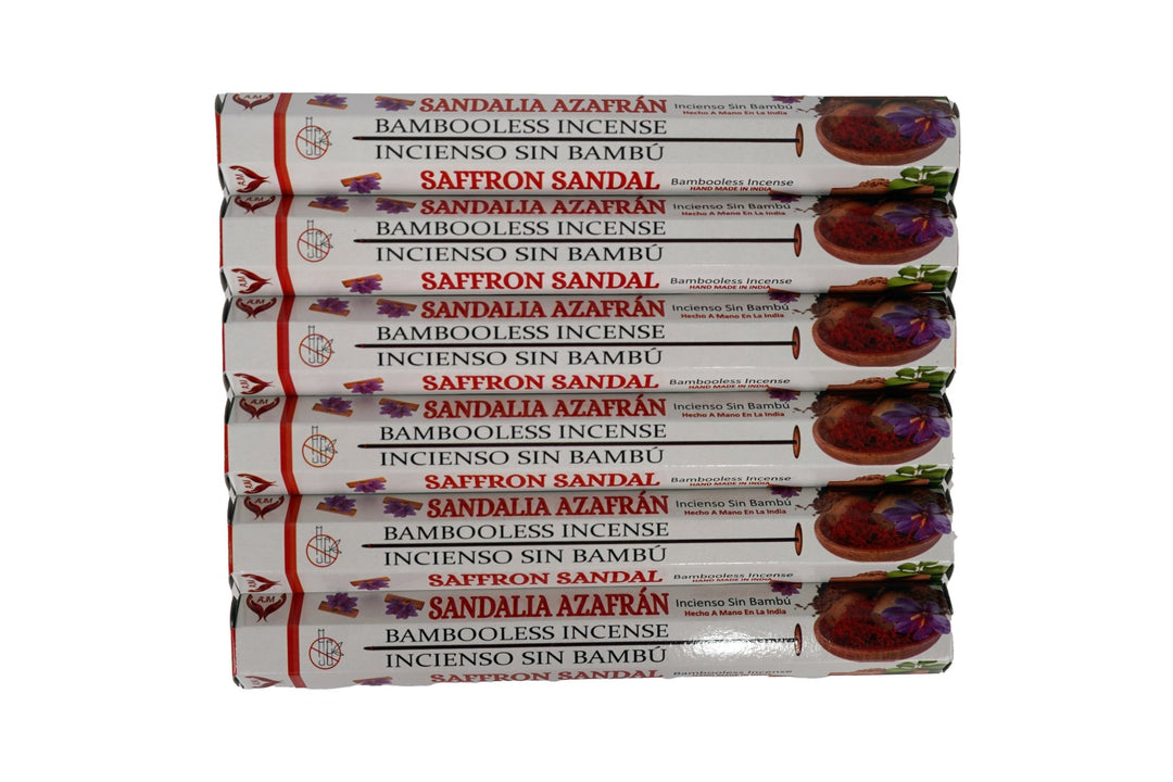 AUM Saffron Sandal Bambooless Hand Made Incense | Free Incense Holder | 90 Sticks - Incense Gallery