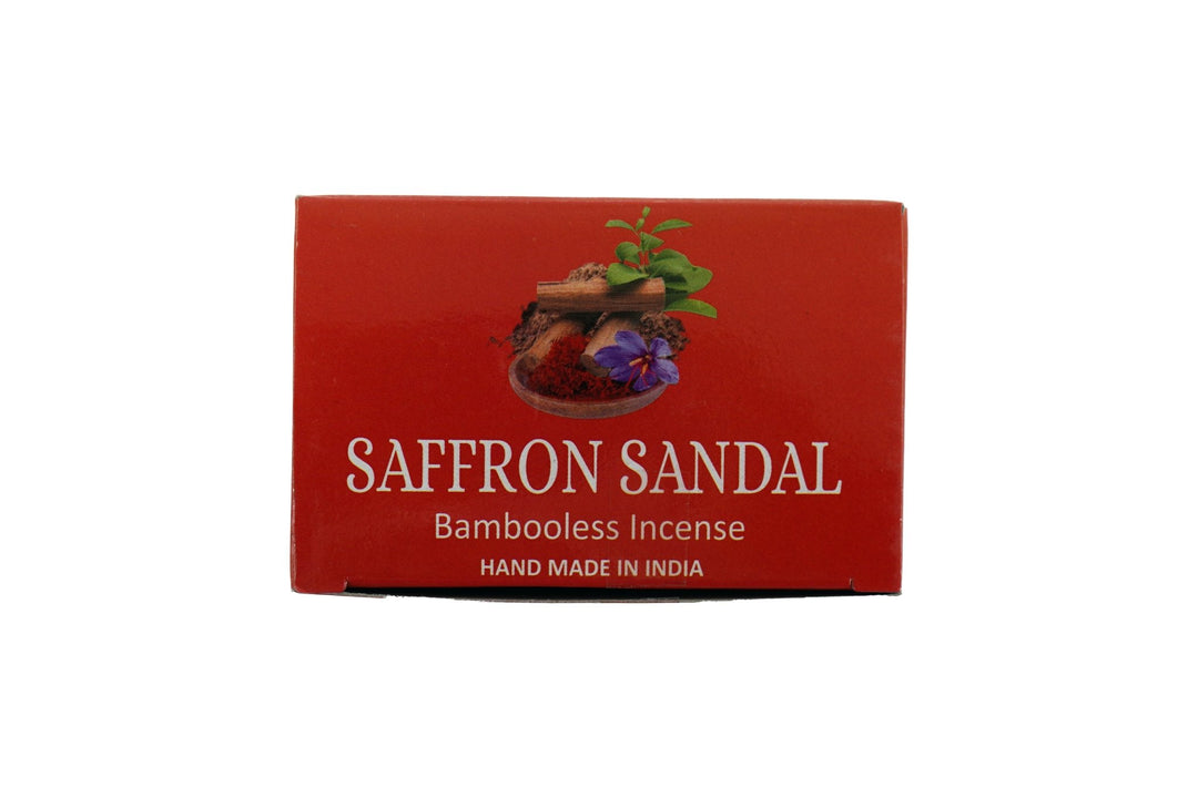 AUM Saffron Sandal Bambooless Hand Made Incense | Free Incense Holder | 90 Sticks - Incense Gallery