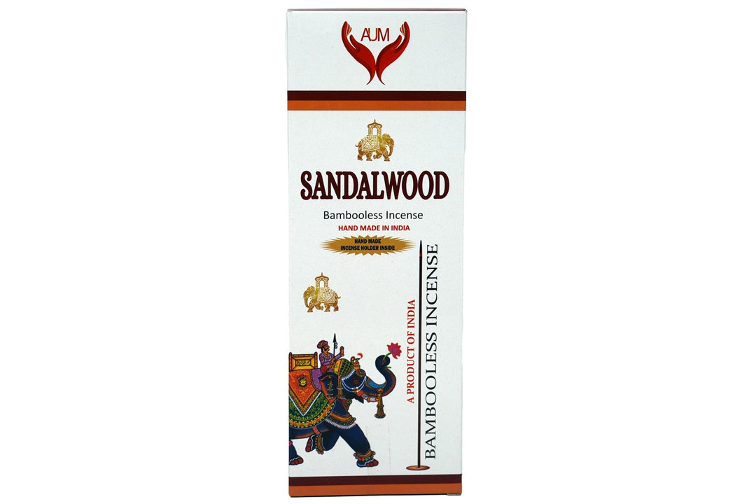 AUM Sandalwood Bambooless Hand Made Incense | Free Incense Holder | 90 Sticks - Incense Gallery