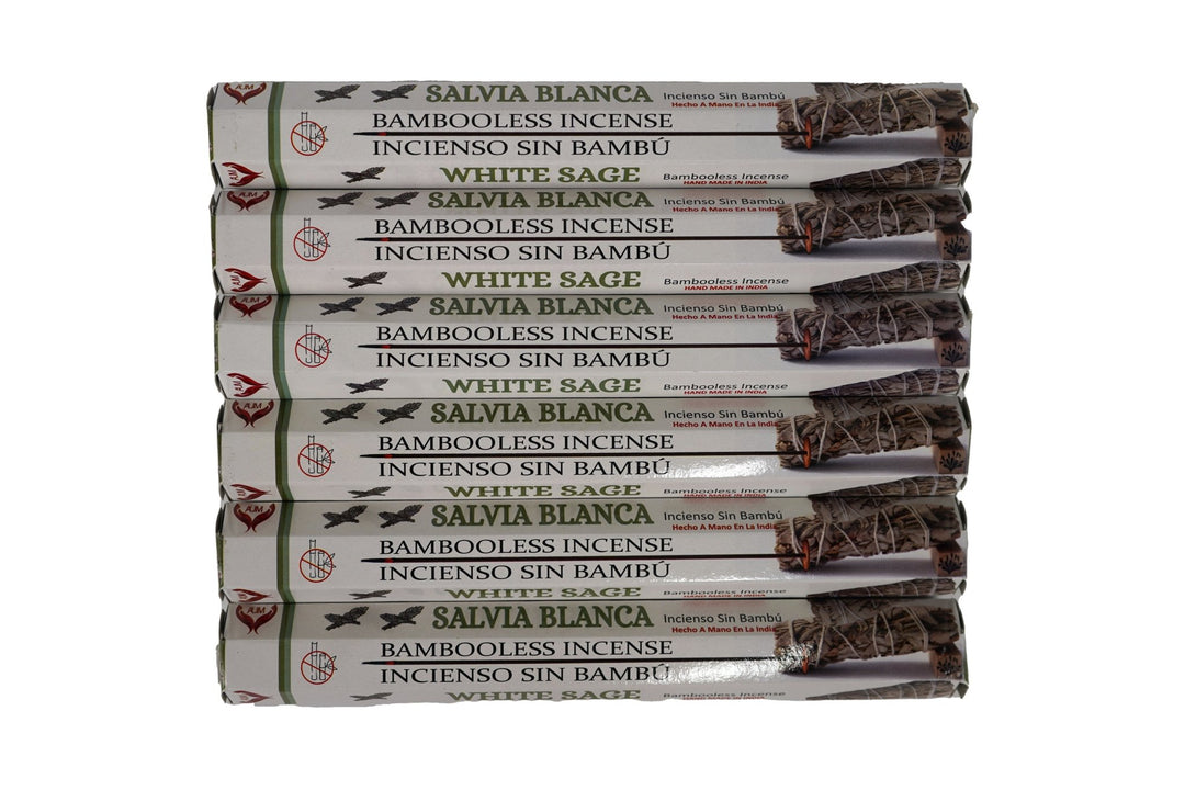 AUM White Sage Bambooless Hand Made Incense | Free Incense Holder | 90 Sticks - Incense Gallery