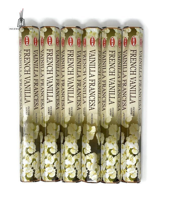 HEM French Vanilla Incense Sticks - 6 tubes- 120 Sticks - Incense Gallery