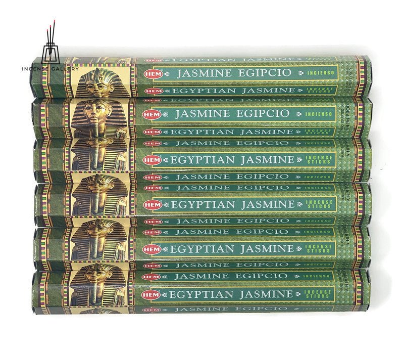 HEM Egyptian Jasmine Incense Sticks - Pack of 6 Tubes - 120 Sticks - Incense Gallery