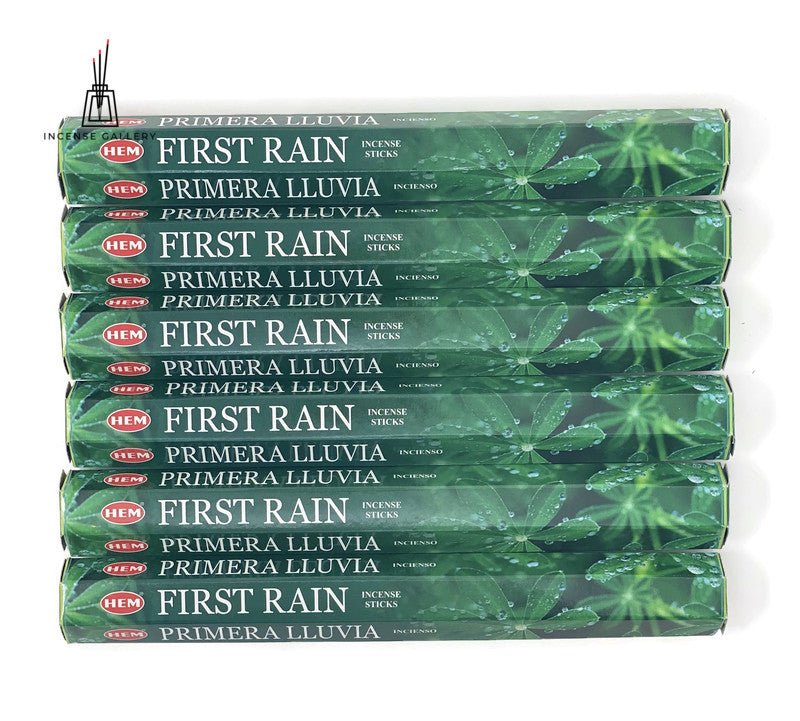 HEM- First Rain Incense Sticks- 6 Tubes open -120 Sticks - Incense Gallery