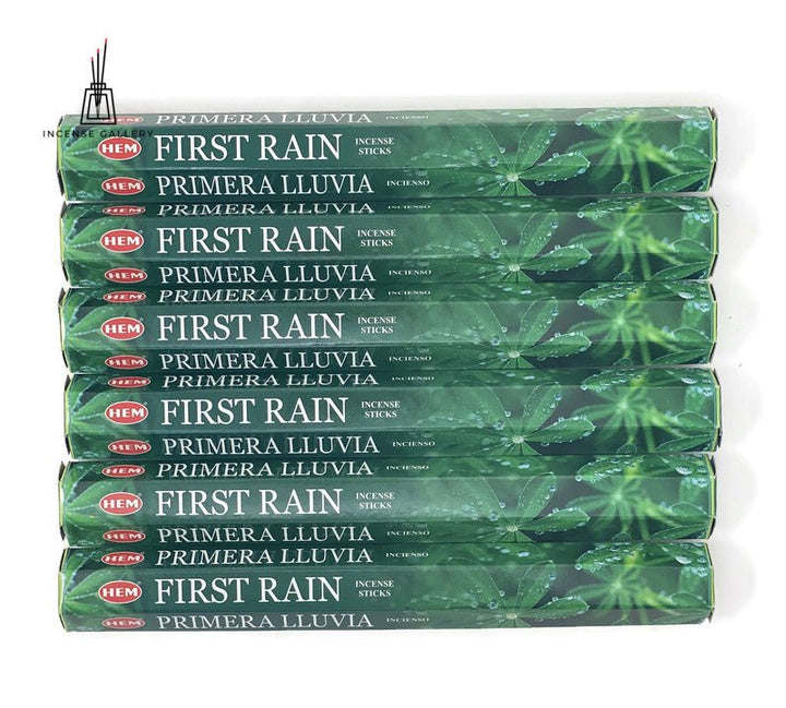 HEM- First Rain Incense Sticks- 6 Tubes open -120 Sticks - Incense Gallery