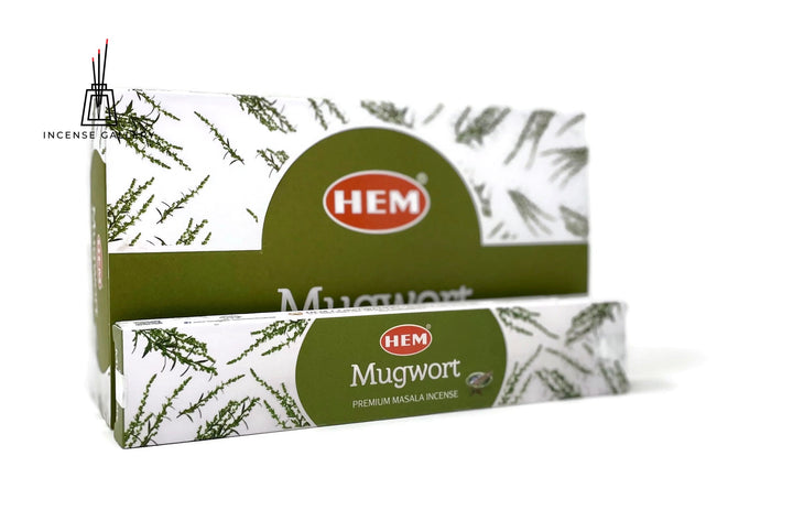 HEM Mugwort Masala Incense Sticks | Box of 12 Packs - 15 Grams Each - Incense Gallery