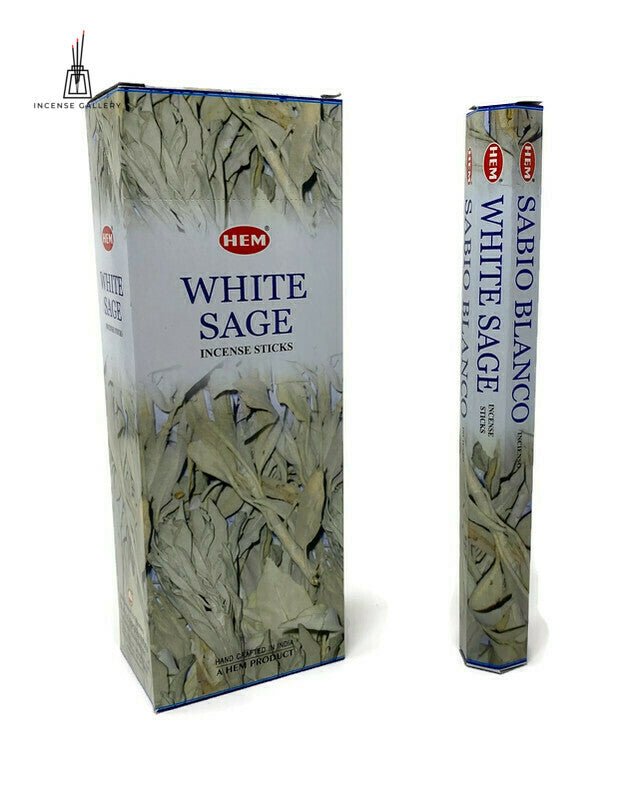 HEM White Sage Incense Sticks | 120 Sticks - Box of 6 tubes-Incense Gallery