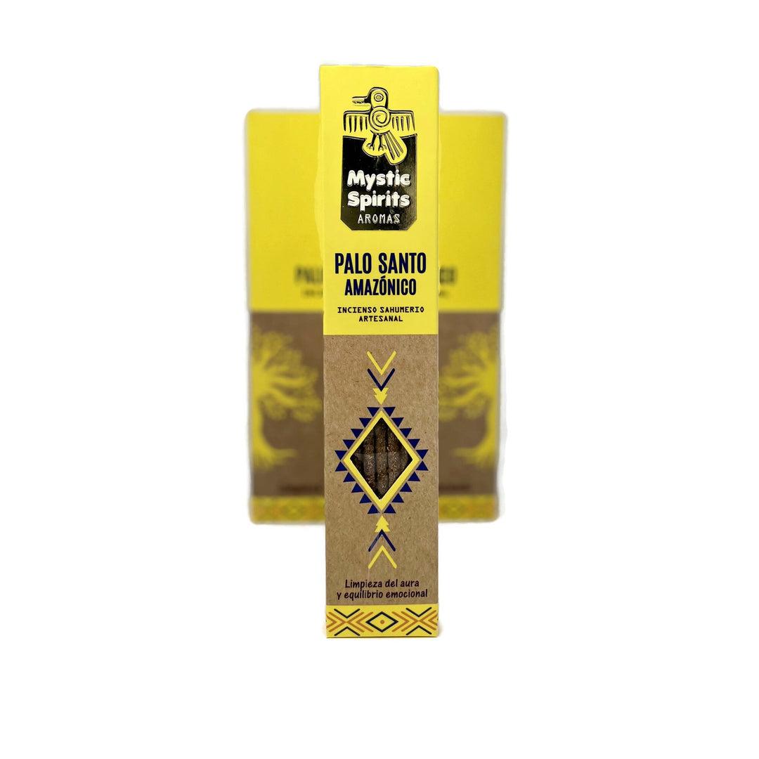 Mystic Spirits Aroma - Amazonian Palo Santo Handcrafted Smudge Incense Sticks - in spanish language
