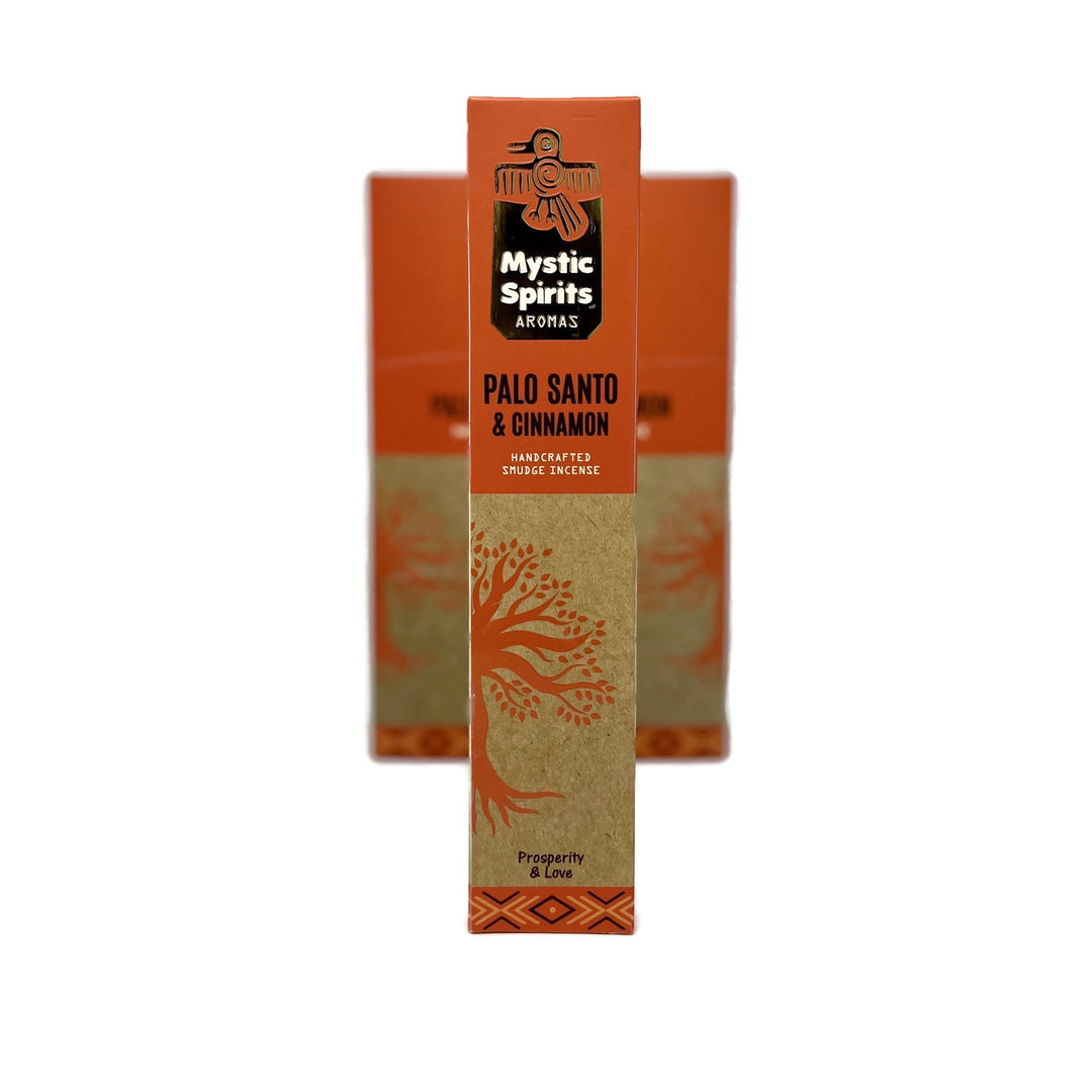 Mystic Spirits Aroma - Palo Santo & Cinnamon Handcrafted Smudge Incense Sticks - one box