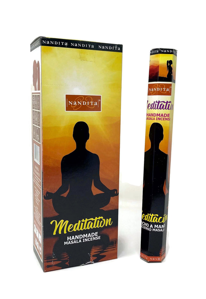 Nandita - Meditation - Box with one Tube, 120 Sticks Total With Free Ash Catcher -  Incense Gallery