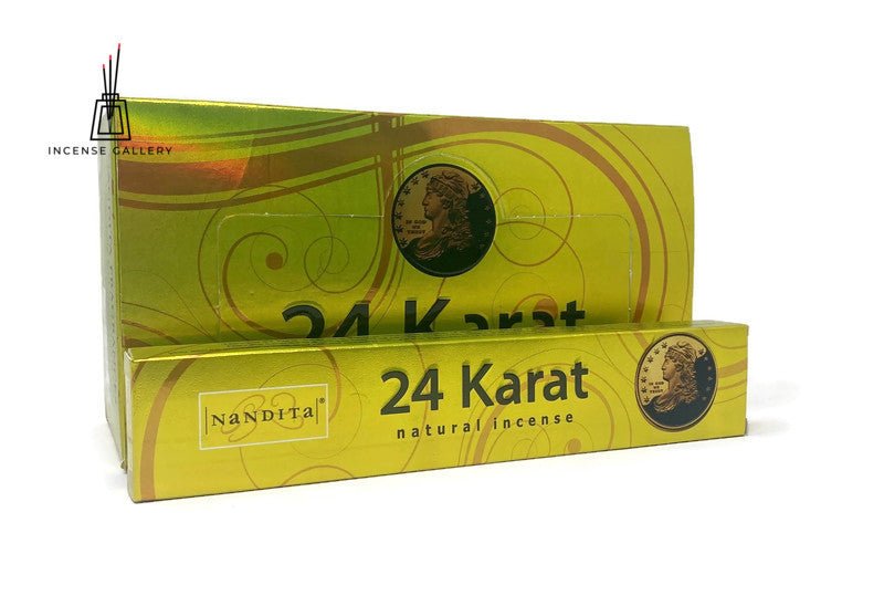 Nandita 24 Karat Incense Sticks - box of 12 packs -Incense Gallery