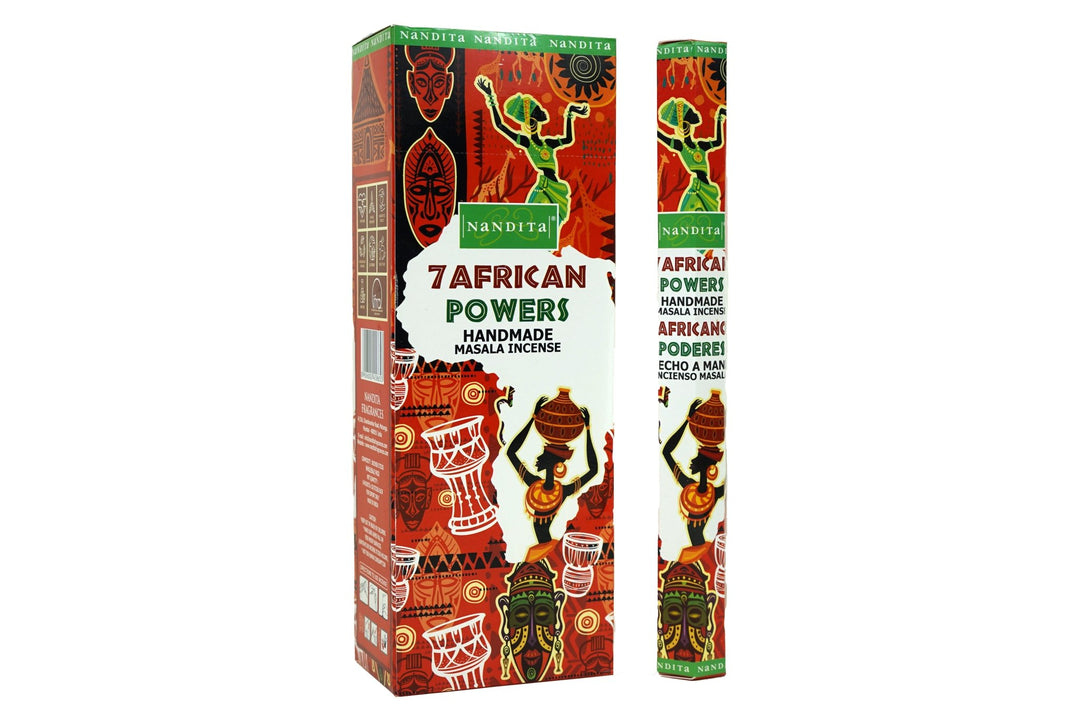 Nandita 7 African Powers Incense Sticks | Total 120 Sticks | Free Ash Catcher - Incense Gallery