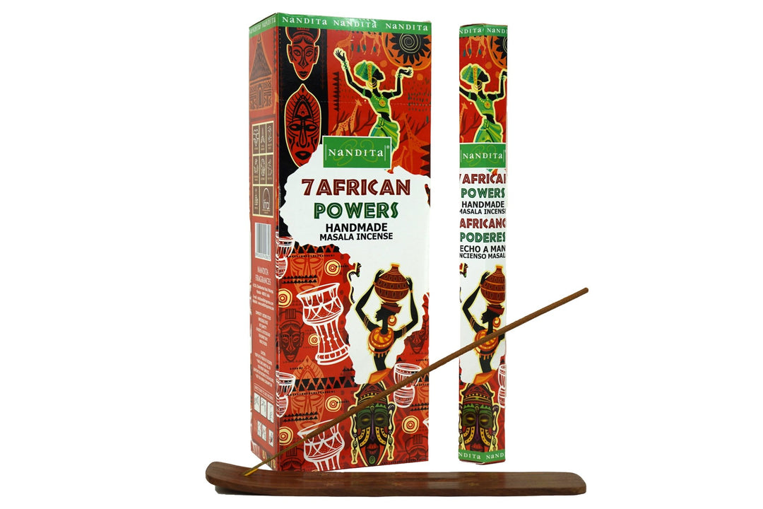 Nandita 7 African Powers Incense Sticks | Total 120 Sticks | Free Ash Catcher - Incense Gallery