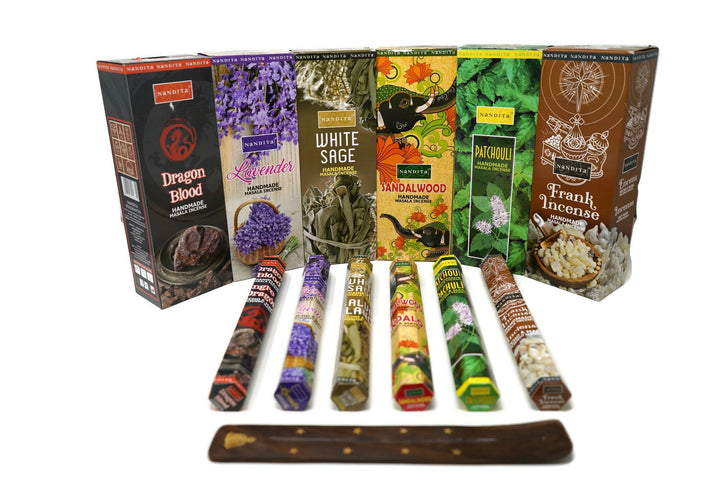 Nandita Assorted Best Sellers Handmade Masasla Incense Sticks + Free Ash Catcher | #1 - Incense Gallery