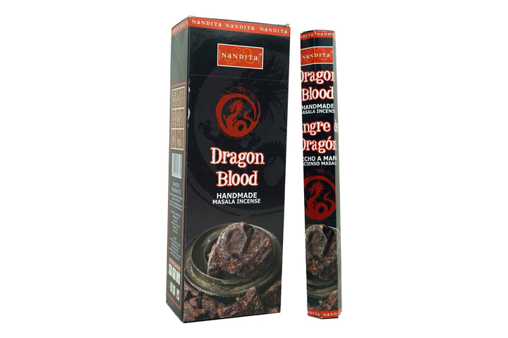 Nandita Dragon Blood Incense Sticks | Total 120 Sticks | Free Ash Catcher - Incense Gallery