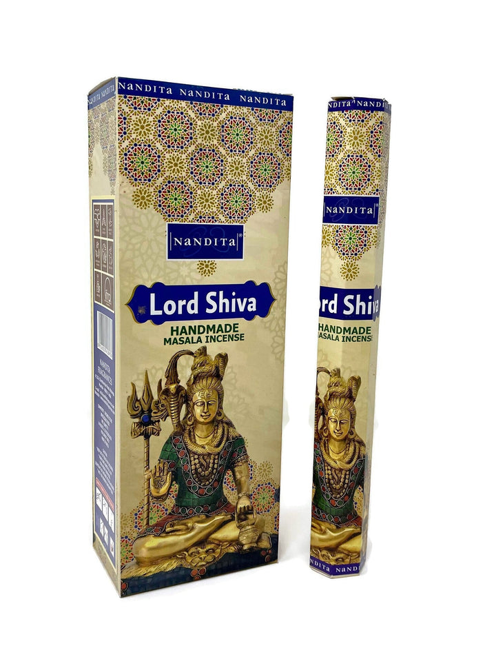 Nandita Hand Made Masala Incense Sticks - Lord Shiva - 6 HEXA Tubes - Total 120 Sticks - Incense Gallery