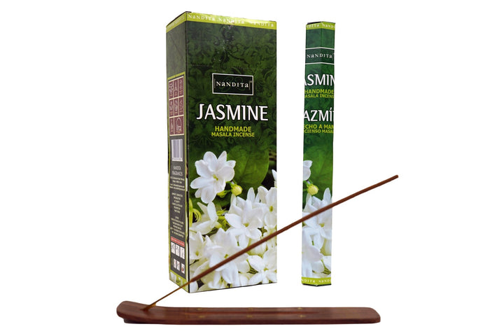 Nandita Jasmine Incense Sticks | Total 120 Sticks | Free Ash Catcher - Incense Gallery