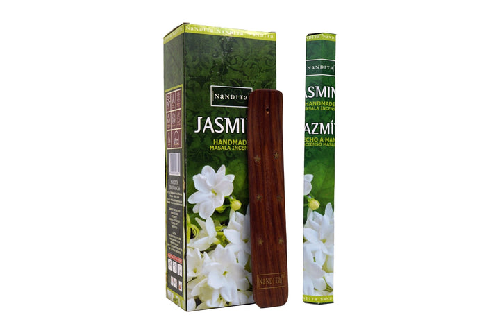 Nandita Jasmine Incense Sticks | Total 120 Sticks | Free Ash Catcher - Incense Gallery