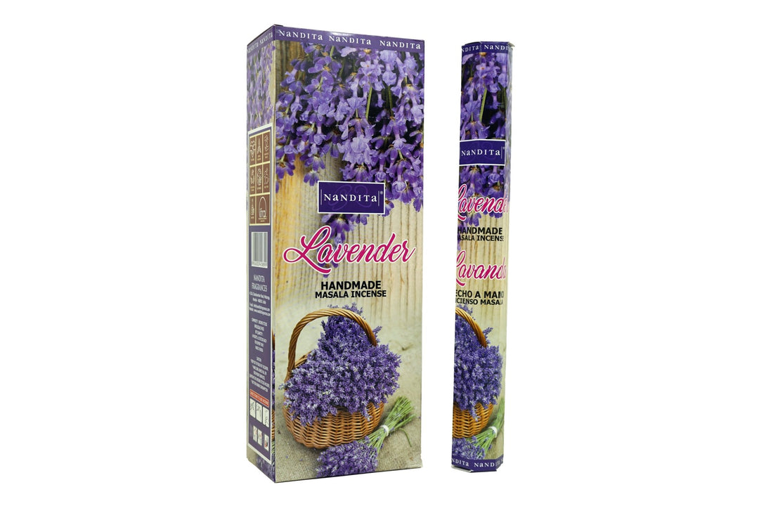 Nandita Lavender Incense Sticks | 120 Sticks | Free Ash Catcher - Incense Gallery