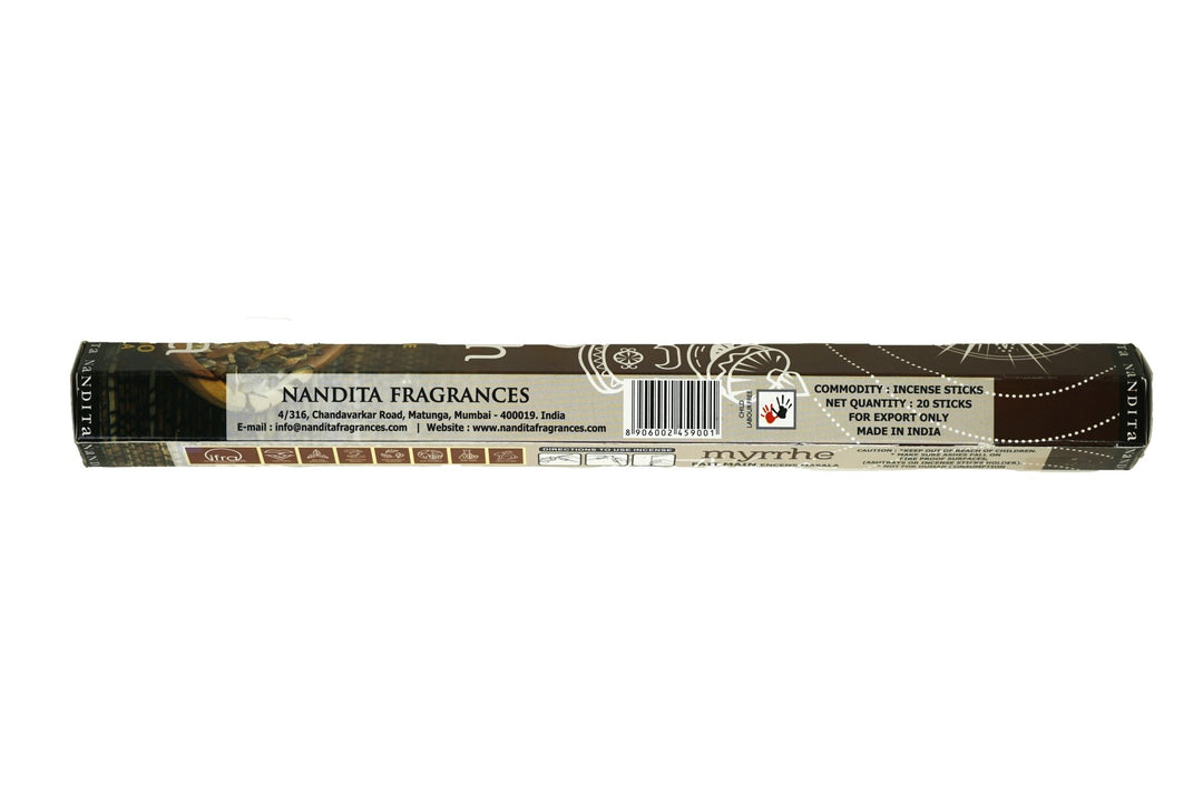 Nandita Myrrh Incense Sticks | Total 120 Sticks | Free Ash Catcher - Incense Gallery