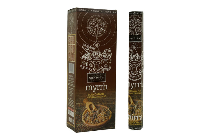 Nandita Myrrh Incense Sticks | Total 120 Sticks | Free Ash Catcher - Incense Gallery