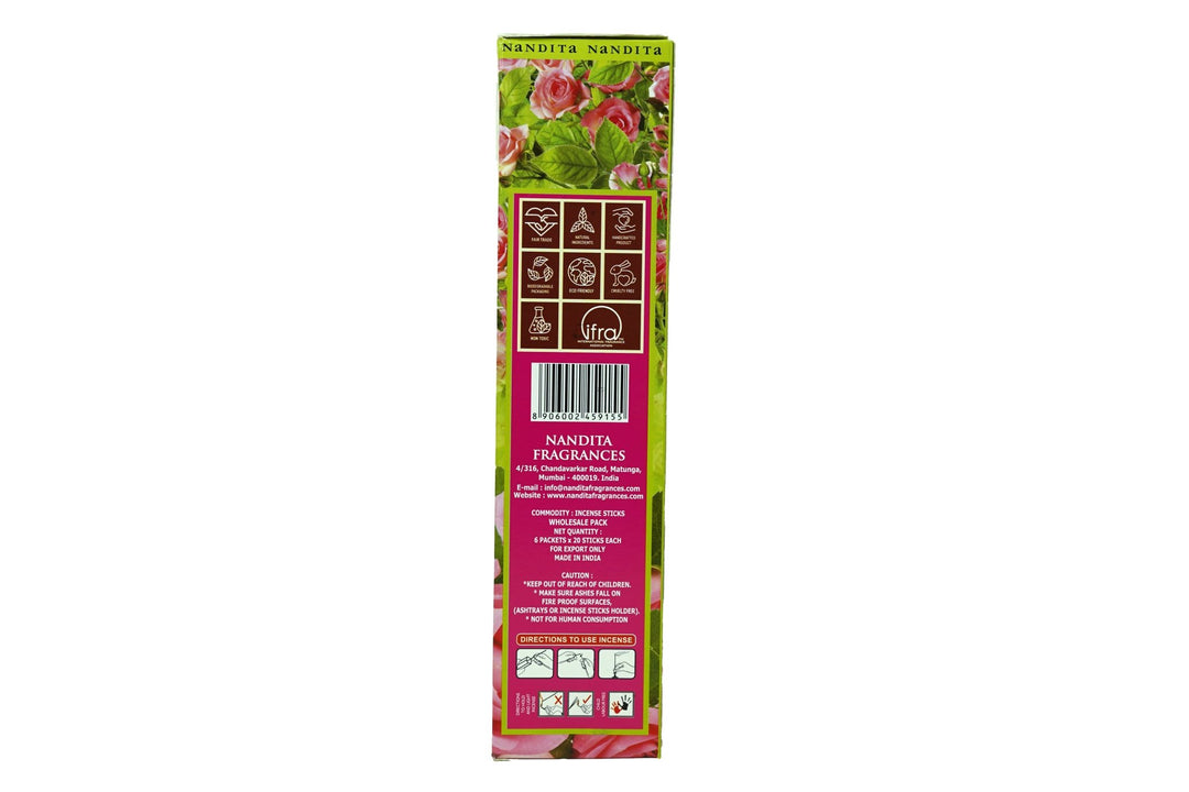 Nandita Rose Incense Sticks | Total 120 Stick | Free Ash Catcher - Incense Gallery