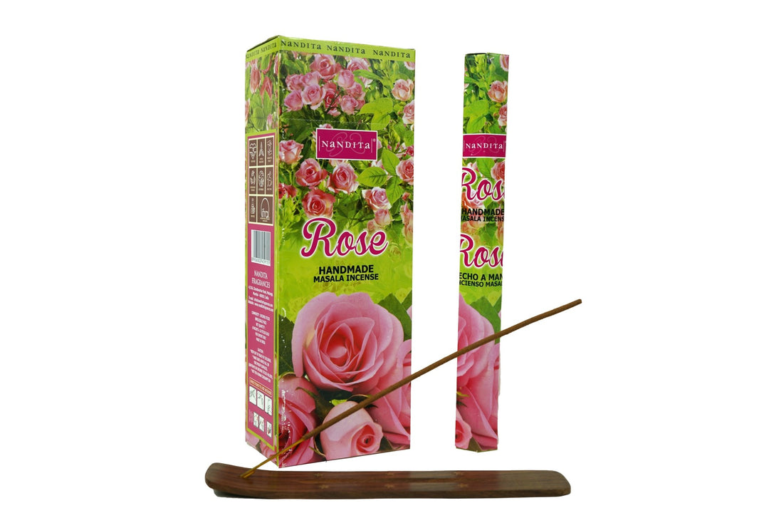 Nandita Rose Incense Sticks | Total 120 Stick | Free Ash Catcher - Incense Gallery