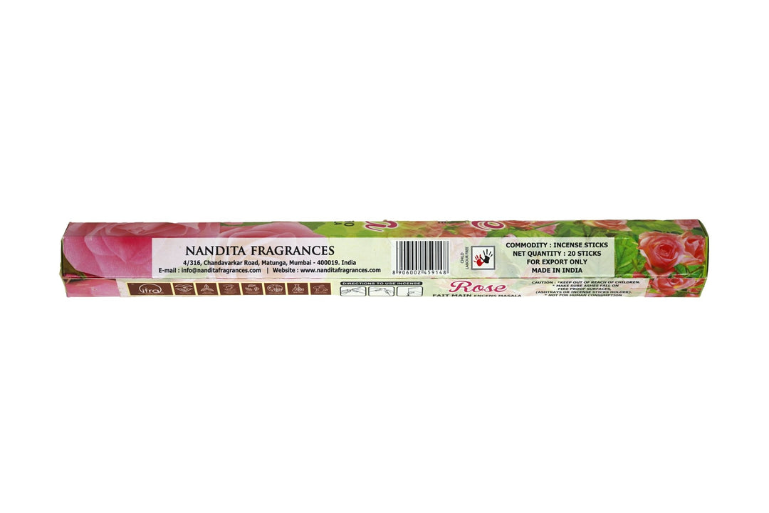 Nandita Rose Incense Sticks | Total 120 Stick | Free Ash Catcher - Incense Gallery